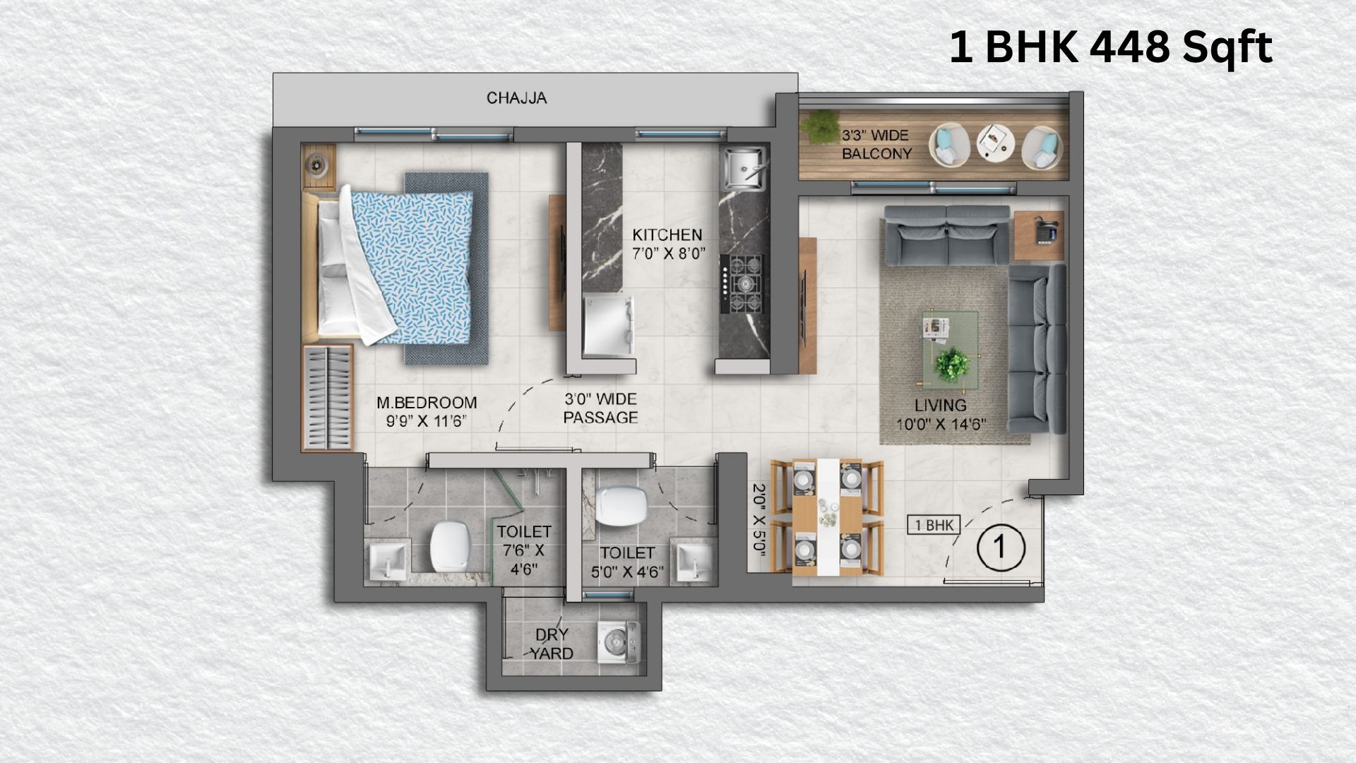 Highland-Haven-Floor-Plan-1-BHK-448-Sqft
